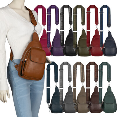 Brusttasche Umhängetasche Schultertasche Cross Body Bag Kunstleder Damen Tasche 