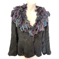 Gorgeous Rex Chinchilla Rabbit Knitted Fur Jkt New Msrp $799. Size M
