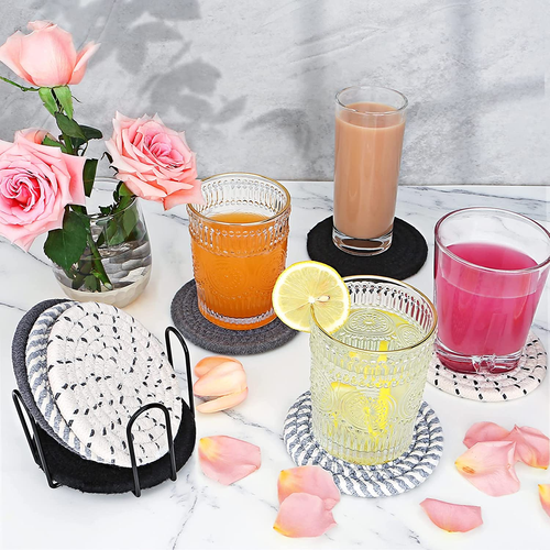 Coasters for Drinks, Coasters Set of 4 - Color, 8 Pack Coaster Set, Coffee Table - Picture 5 of 6
