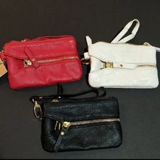 Francesca's Collections Faux Leather Wristlet Coin Pouch Card Holder Key Keeper