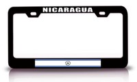 Nicaragua Country W/flag Steel License Plate Frame Nicaragua Country W/flag Steel License Plate Frame