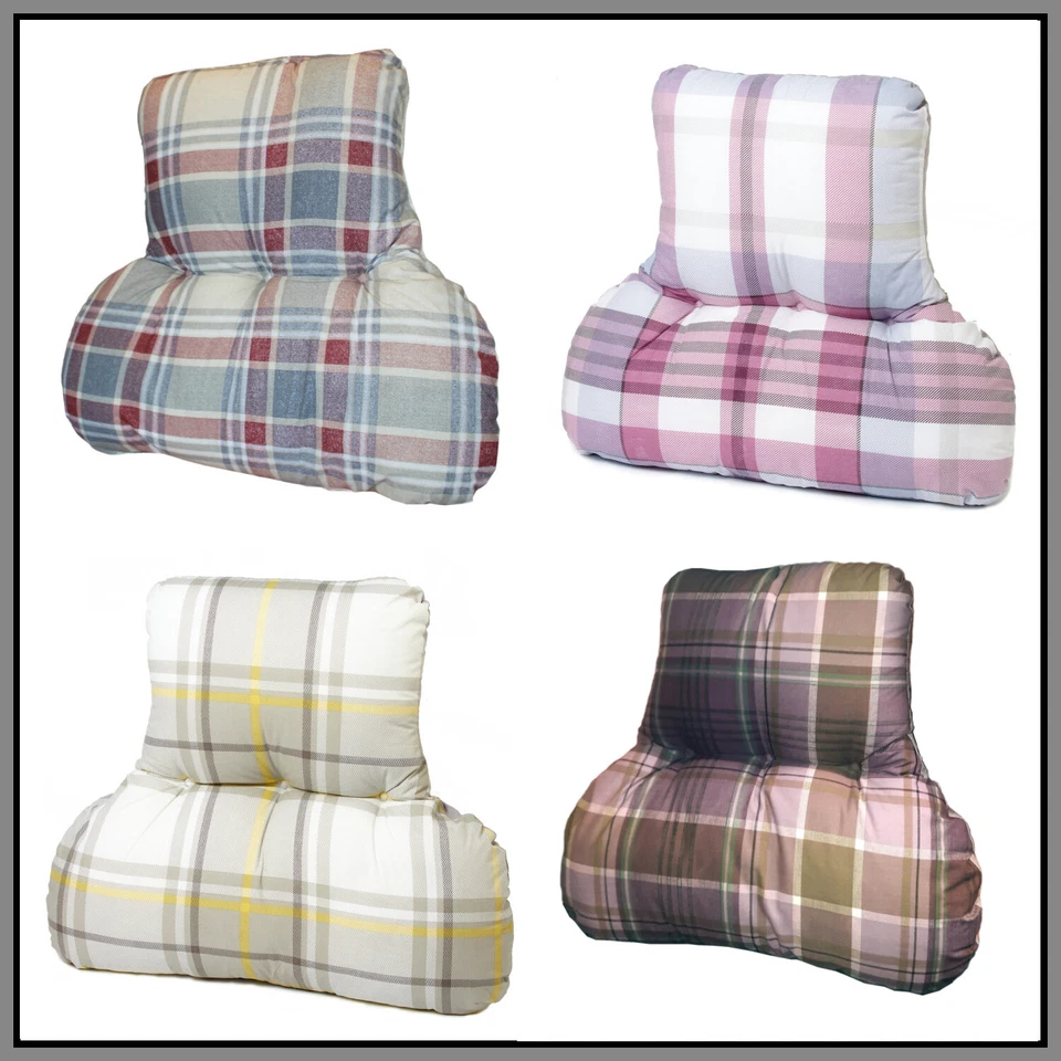 DIANA COWPE Rücken- & Lendenwirbelstützkissen * PASST DEN MEISTEN STÜHLEN * Schottenkaro-Drucke * HERGESTELLT IN UK *