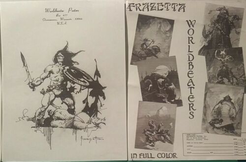 FRANK FRAZETTA ORIGINAL 1968 WORLDBEATER STATIONERY FOR FIRST POSTERS, 8-1/2x11" - Picture 1 of 3