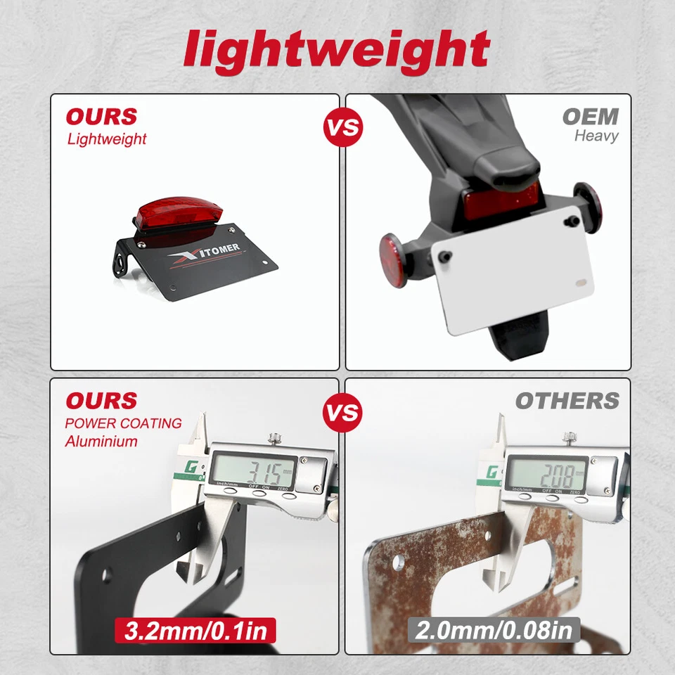 Placa de matrícula eliminadora de guardabarros apta para Kawasaki Vulcan 650 S 2015-2024 2023 Foto 4 de 4