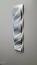 'NEW' Modern Abstract Silver Metal Wall Art Hanging Sculpture Home Office Decor
