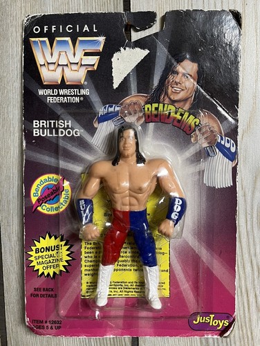 1995 WWF Just Toys British Bulldog Bend-ems Wrestl...