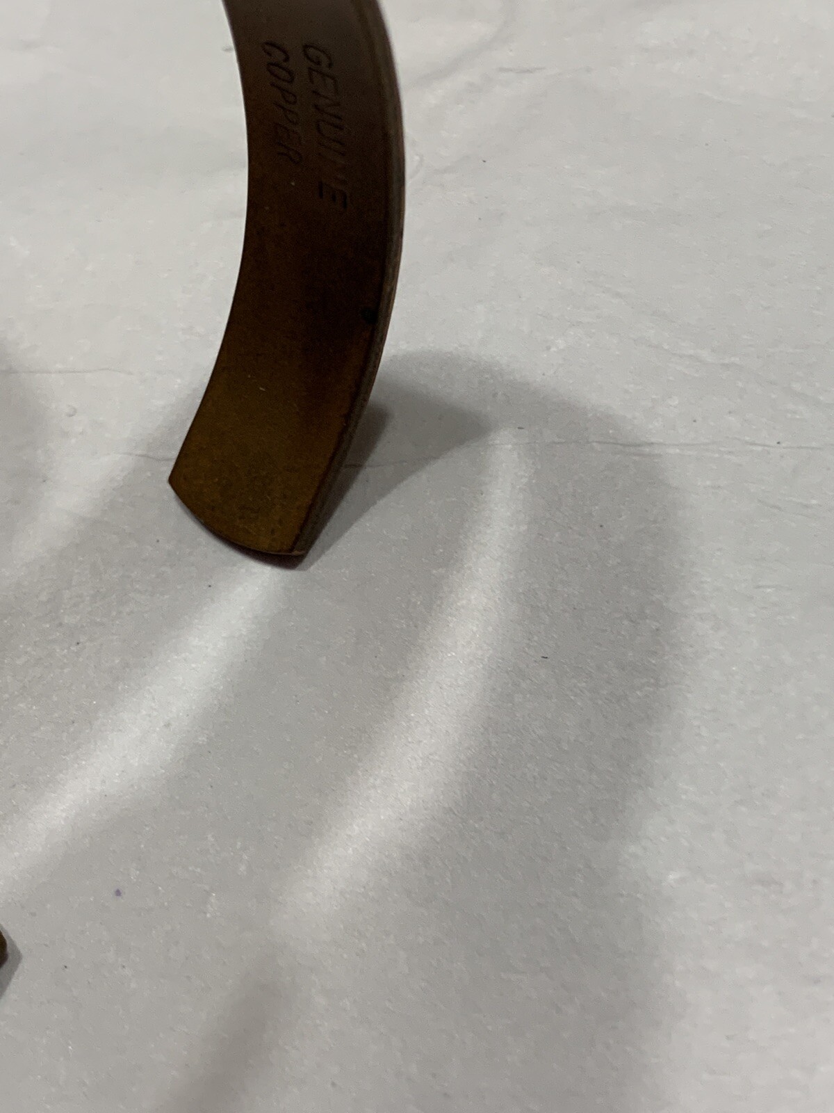 Vtg 80s Solid Copper Hammered Bangle Bracelet 3/8… - image 8