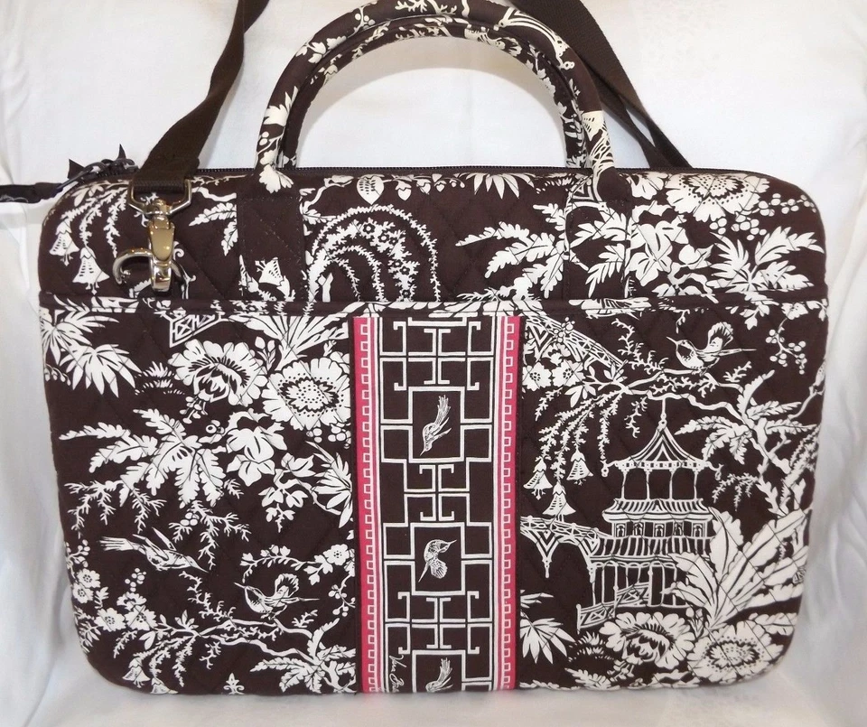 VERA BRADLEY Estuche Portafolio para Portátil con Correa - TOILE IMPERIAL - Perfecto Estado Foto 2 de 4