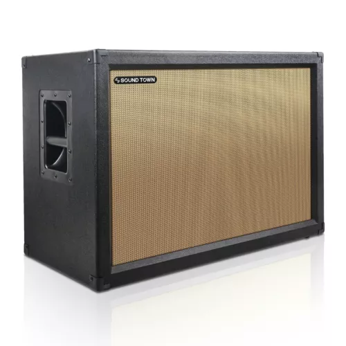 Sound Town 2x12" Empty Guitar Speaker Cabinet, Plywood, Black (GUC212BK-EC)