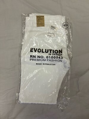 EVOLUTION IN DESIGN Top Shelf Distressed Denim Jean white NWT sz 38x34