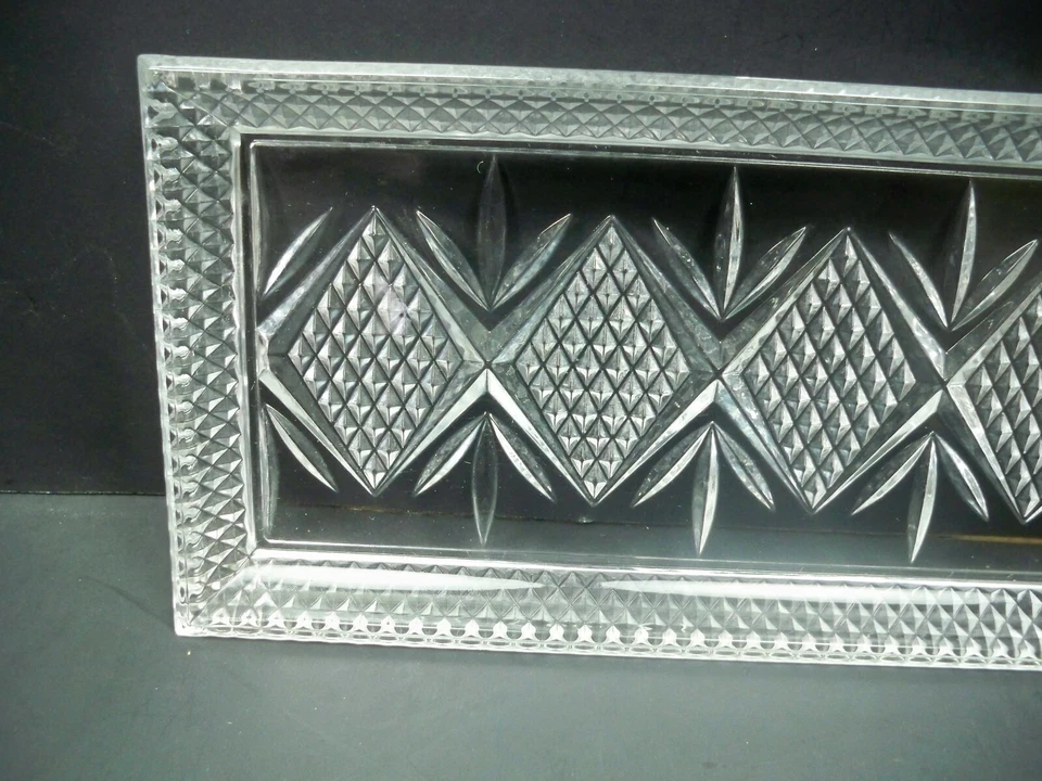 Antique EAPG Rectangle Glass 12" Tray Trinket Dish Unknown Maker - Image 2 of 4