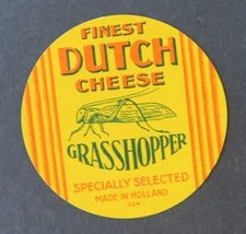 Cheese label HOLLANDE Grasshoper dutch cheese label 6.5 cm 2