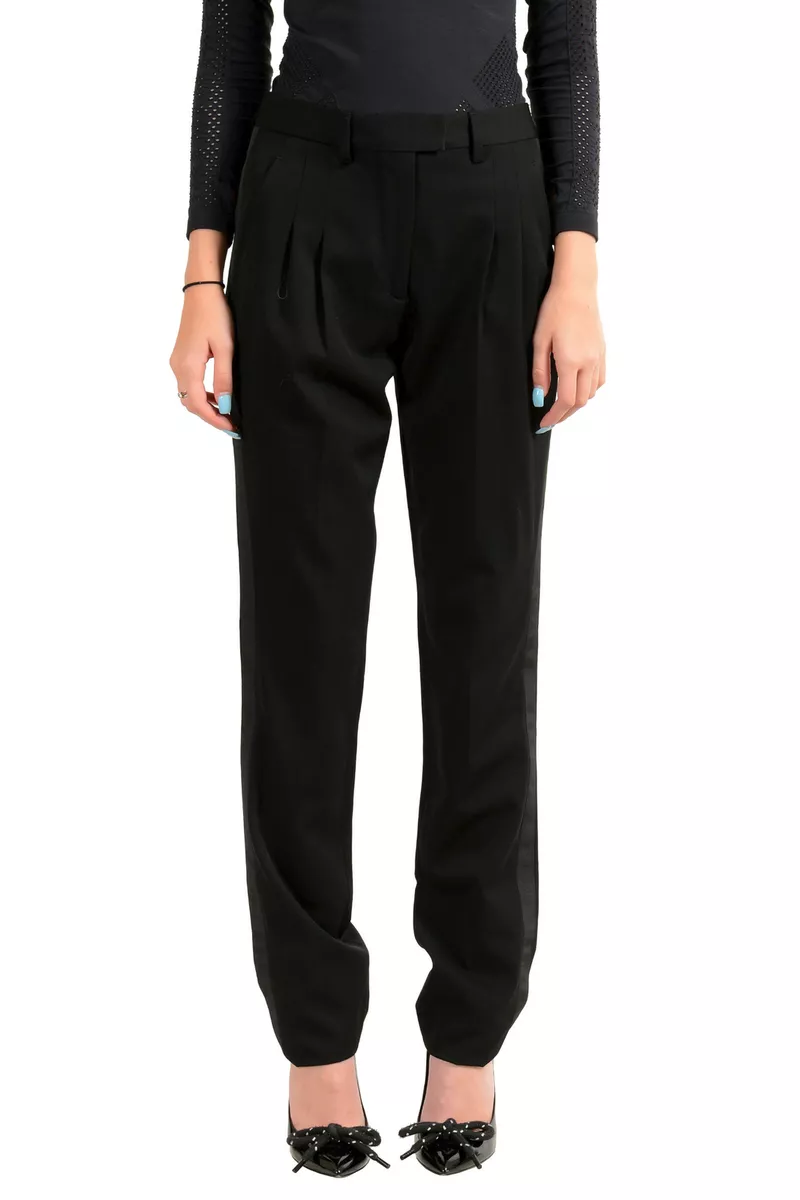 Maison Margiela Women's Black 100% Wool Pleated Front Dress