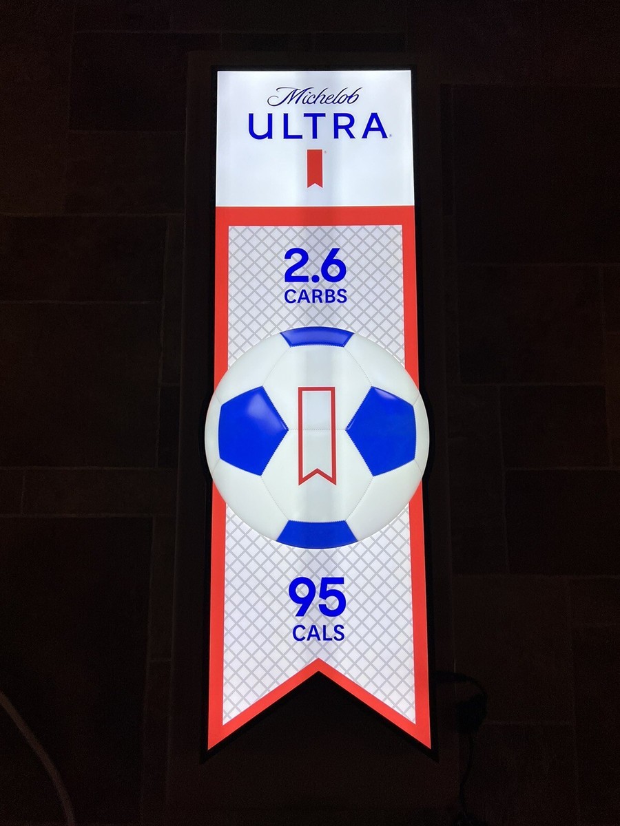 Michelob Ultra Beer Soccer Ball Light Up LED Sign Game Room