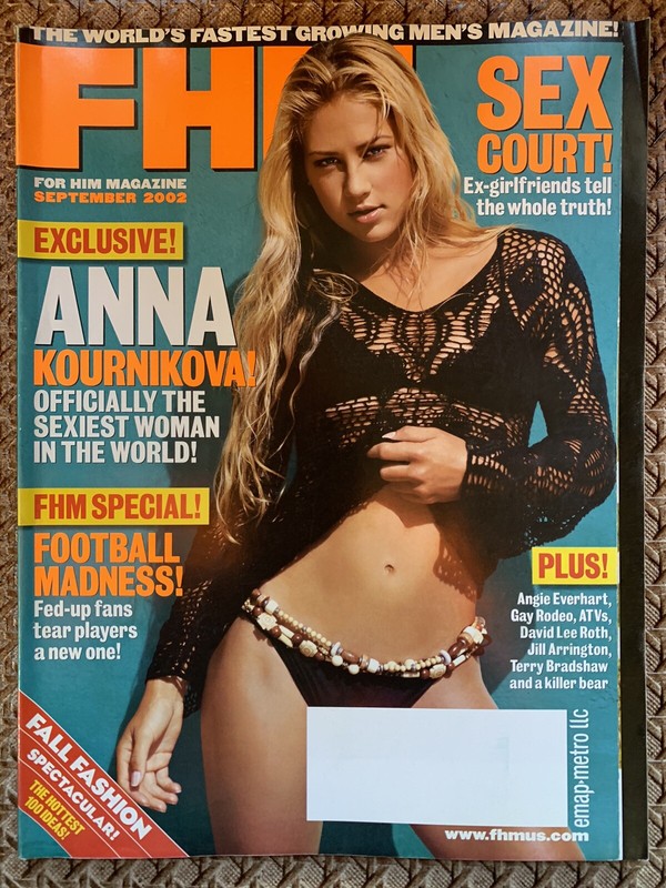 ANNA KOURNIKOVA September 2002 FHM Magazine ANGIE EVERHART / TERRY BRADSHAW