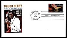 USA, SCOTT # 5190, GLEN FDC COVER - MISSISSIPPI, GUITARIST CHUCK BERRY YEAR 2017