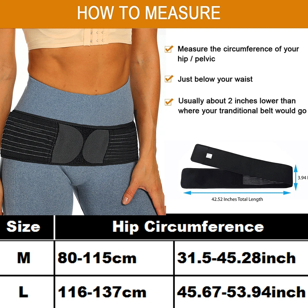 Pelvic Lower Back Hip Support Sacroiliac Belt Si Joint Pain for Women and Men HG