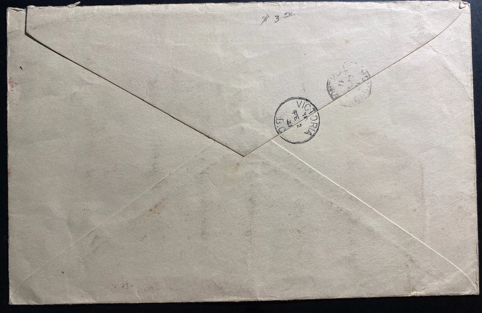 1941 Hamilton Bermuda Registered Cover To Victoria Canada Half Penny Overprint - Image 2 of 3