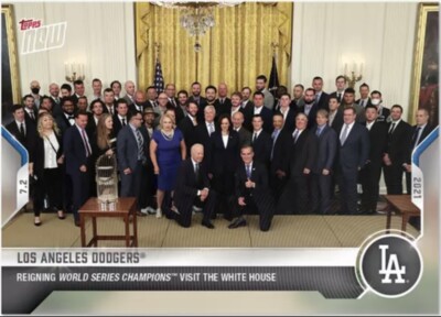 2021 TOPPS NOW DODGERS VISIT WHITE HOUSE After World Series Win BIDEN KAMALA