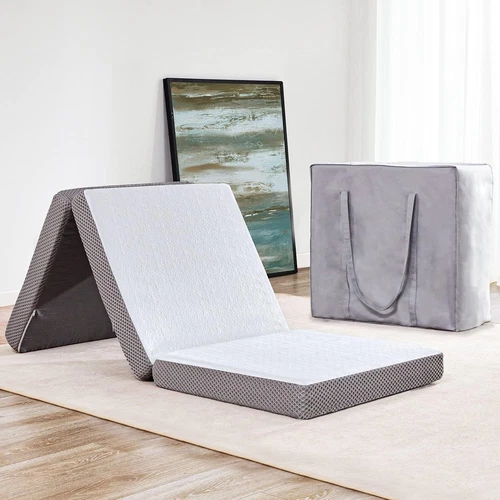 Foldable Mattress 4 Inch Folding Mattress Tri-fold Gel Memory Foam Breathable