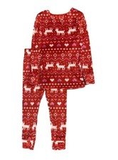 NEW CAT  JACK red white Christmas Reindeer Pj Pajamas Youth Girls 2T Kids