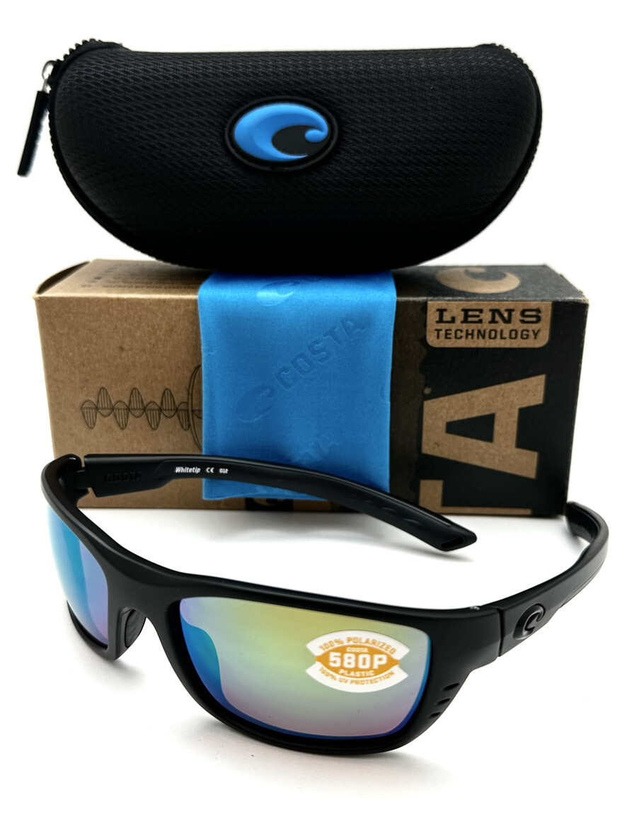 New Costa Del Mar Sunglasses Whitetip 06S9056 Blackout/Green