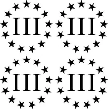 13 Colonies Percenter Logo 4 Pack 2.5 Inch Vinyl Decal Multiple Colors and Sizes