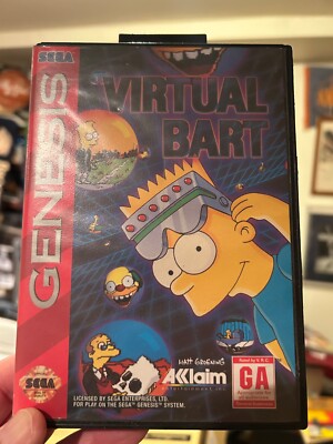 Virtual Bart (SEGA Genesis) TESTED, Game & Case, No Manual 