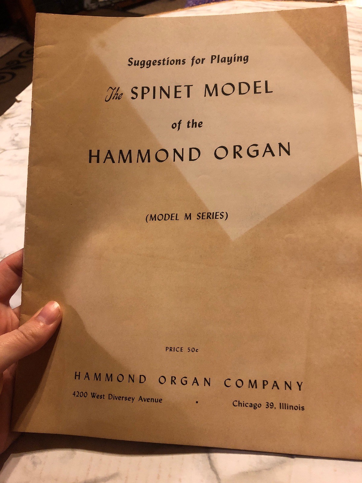 Spinet Model The SPinet Model of the Hammond Organ Model M Series SHeet Music ...