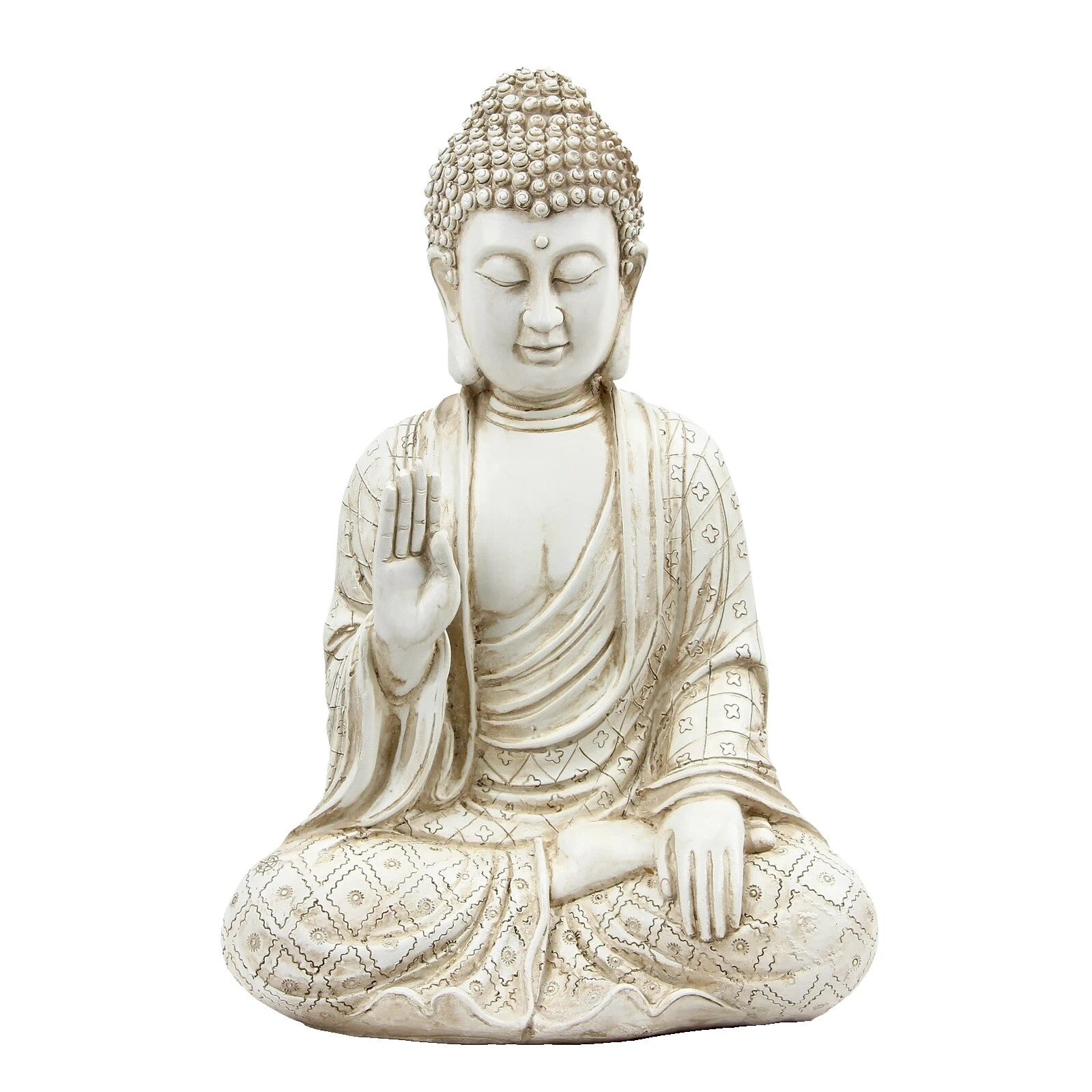 Resin Buddha White Décor Sculptures & Figurines