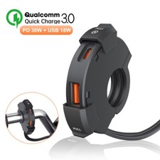 Waterproof 12V Motorcycle Handlebar USB C Charger QC 3.0 Type C PD Fast Charging