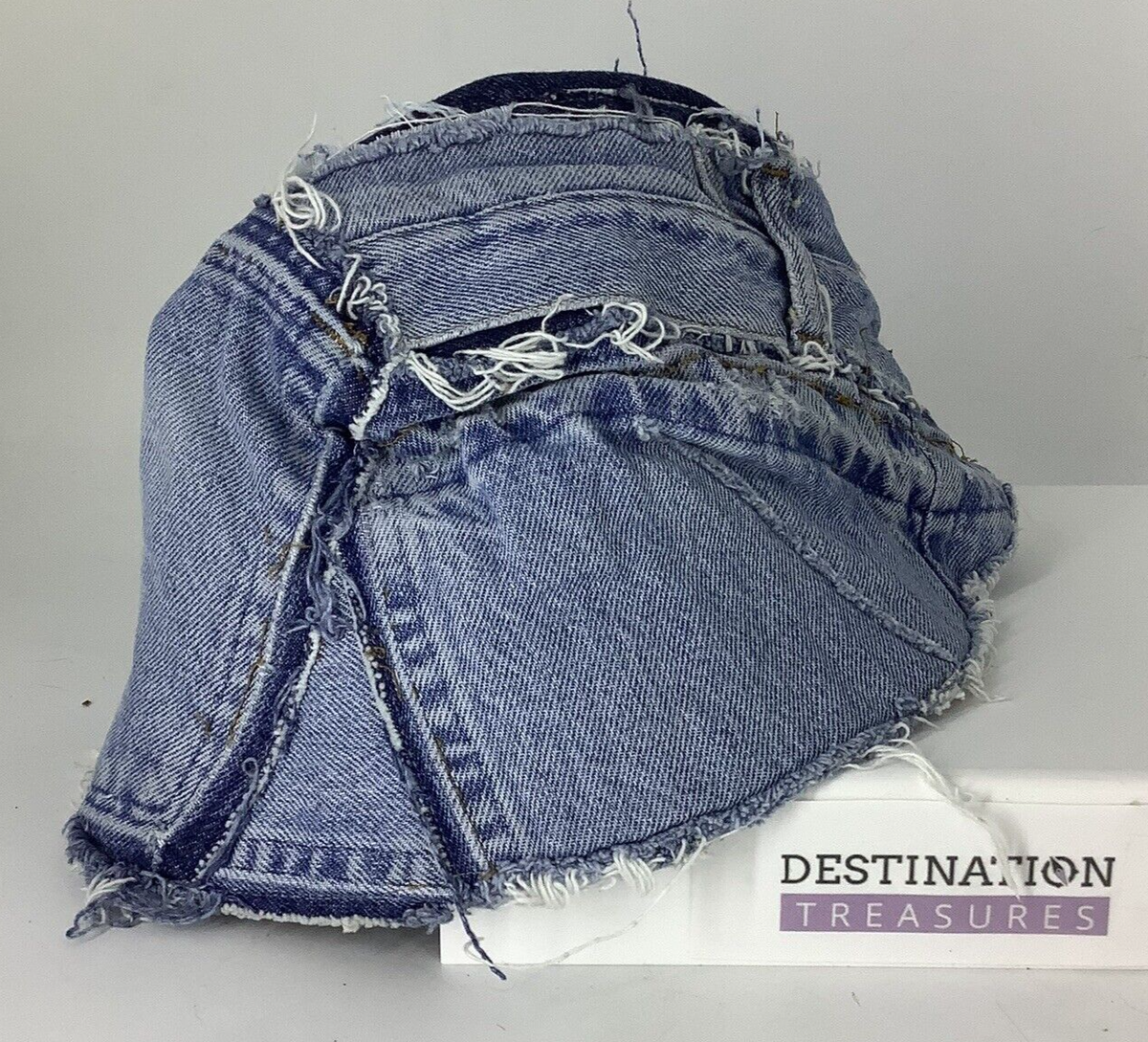 Nigel Xavier OOAK Denim Upcycle Bucket Hat Unisex Next in Fashion