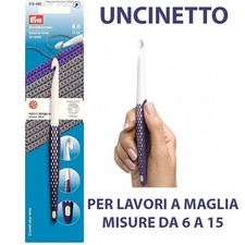 UNCINETTO PER LAVORI A MAGLIA ERGONOMICO VARIE MISURE DA 6mm A 8mm LINEA PRYM 
