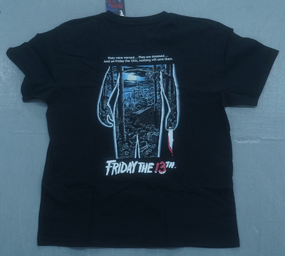 FRIDAY THE 13TH JASON LOGO MOVIE POSTER OFFICIAL T-SHIRT BLACK SIZE LARGE NEW