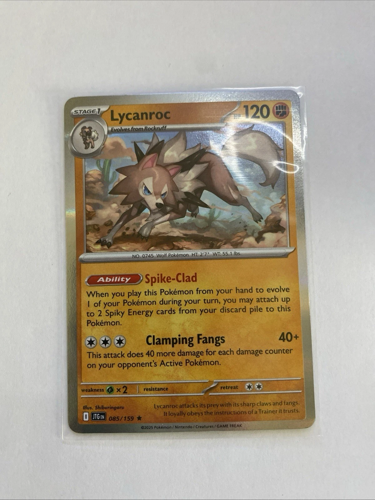 Lycanroc - 085/159 - Holo Rare - Pokemon Journey Together NM