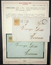 Lombardo Veneto 5 Cent I’ Print 1851 Bergamo Tariff Prints Verona Cat.4700 €