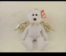Halo II 2000 Ty Beanie Babie Rare Collectible Beanie Angel Bear Brown nose
