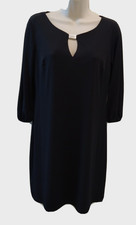 Donna Ricco Womens Dresses Black knee Length Key holder Round Neck Sheath Size 4