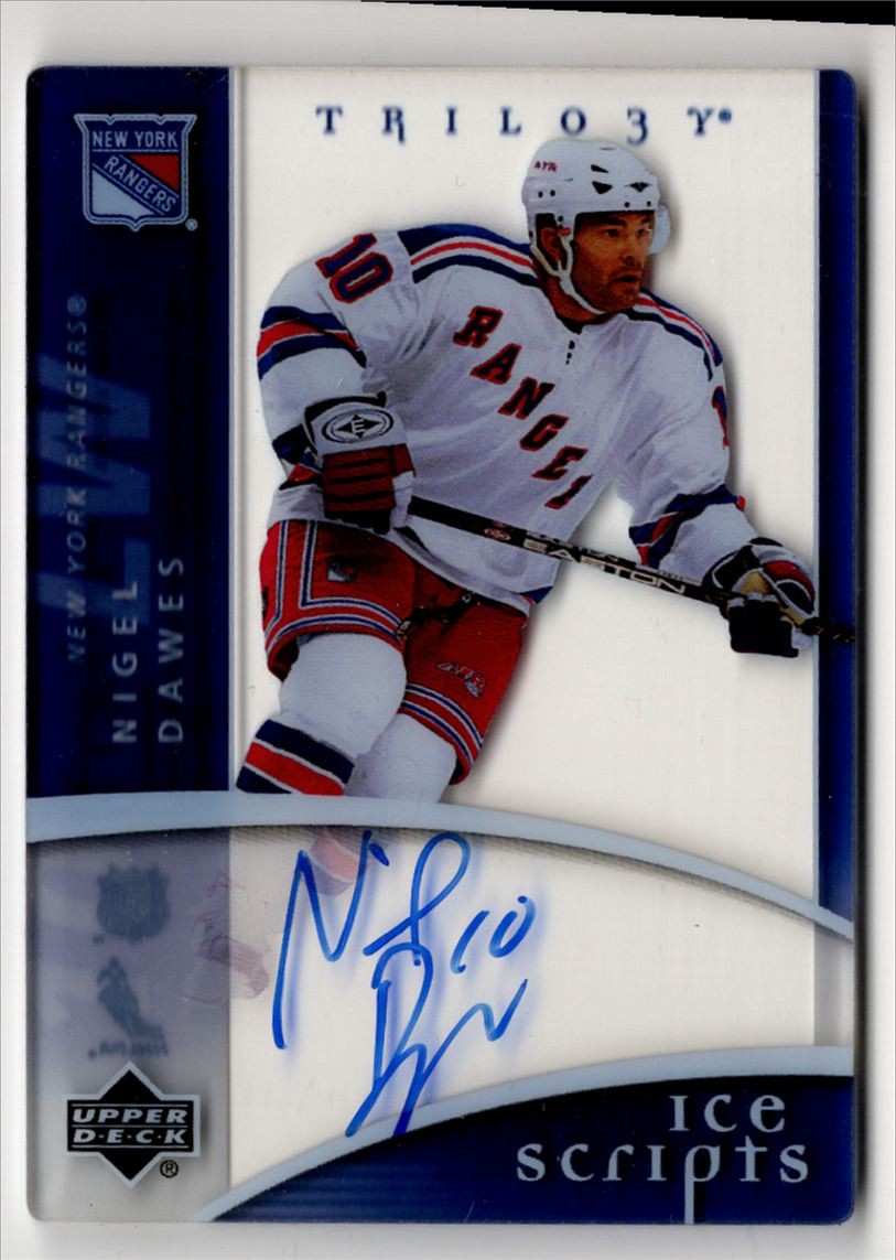 2007-08 Upper Deck Trilogy Ice Scripts Nigel Dawes Auto New York Rangers #IS-ND