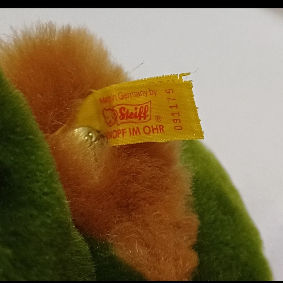 Steiff Eule Wittie weiß-beige 12 cm und Steiff Ente Cosy Piccy grün 15 cm - Bild 3 von 4