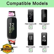 Fitbit Inspire 3 Leather Bands Women Men Genuine Soft Straps