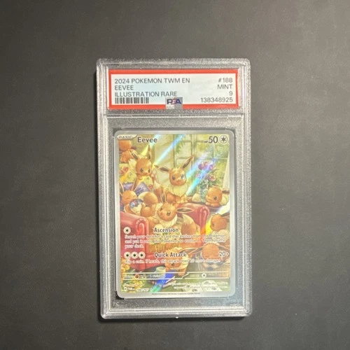 Pokémon Eevee 188/167 Sv06: Twilight Masquerade Illustration Rare Holo PSA 9