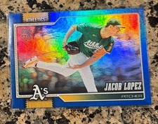 2026 Topps Series 1 Jacob Lopez A's 028 /150 blue rainbow foil