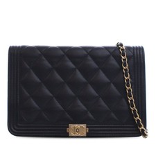 Chanel Quilted Caviar Boy Wallet On Chain