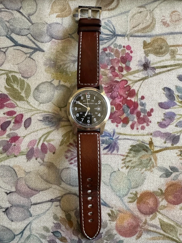 Hamilton Khaki Automatic 42mm Blue Dial Date Brown Leather Strap H706050, photo 2 of 5
