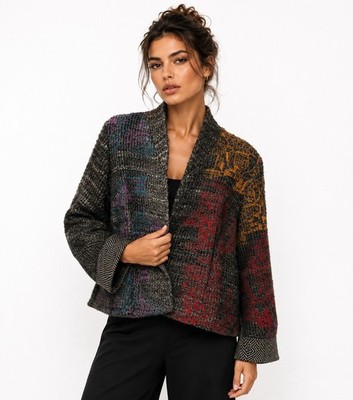 Vintage Save The Queen Italy Wool Blend Art Embroidered Patchwork Jacket S