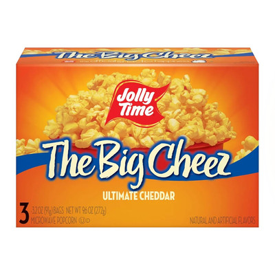 the Big Cheez, Cheddar Cheese Microwave Popcorn, 3.2Oz Sharing Bag, 3 Bags per C