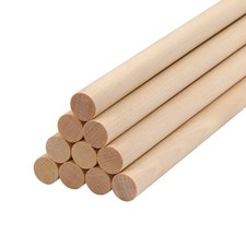 Wood Dowel Rods Wooden Dowels for Crafting 3/8 x 12 Inch, 10 PCS Macrame Wood...