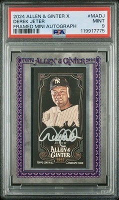 2024 Topps Allen & Ginter X Mini Derek Jeter Framed Auto 7/10 #MA-DJ PSA 9