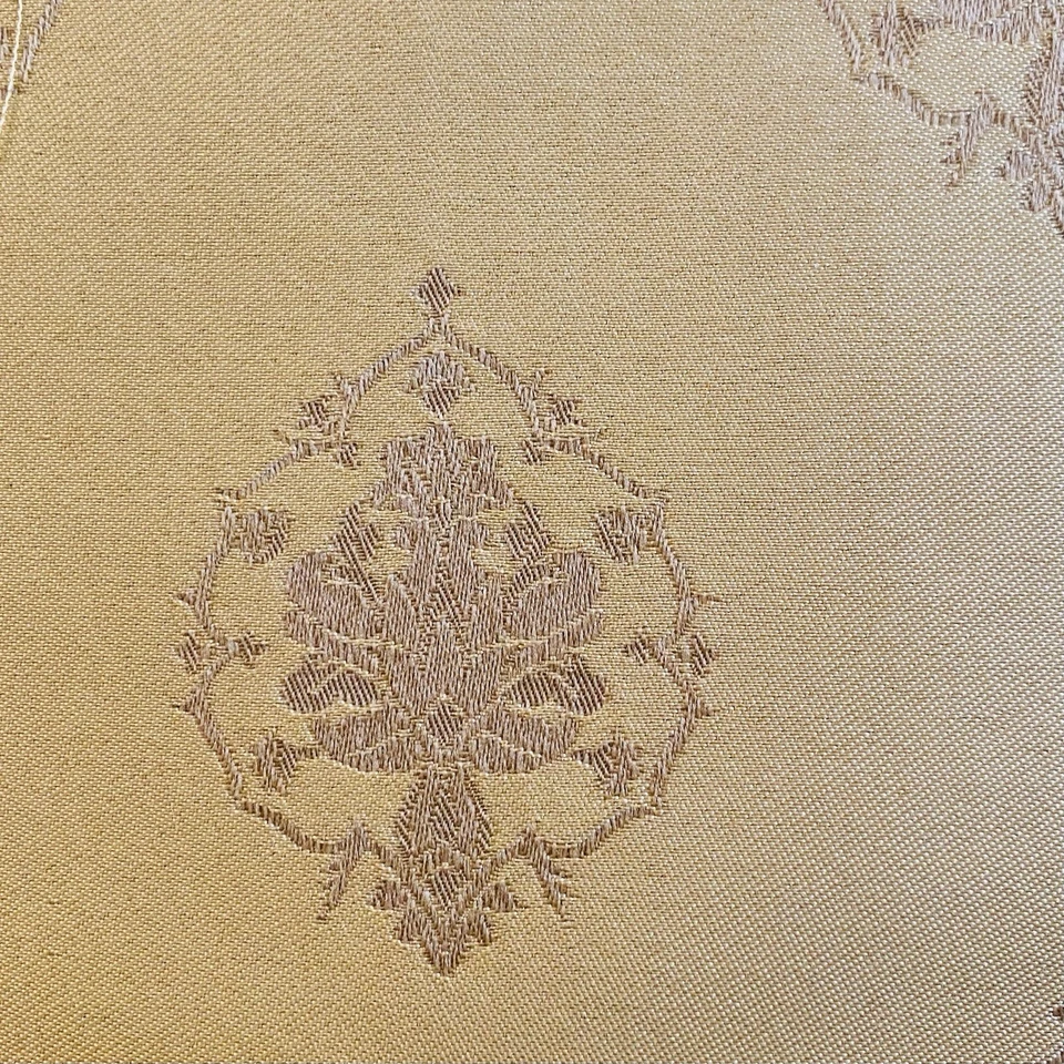 Vintage Gold Embossed Taffeta Upholstery Woven Fabric 1+ Yards x 52” - Image 3 of 4